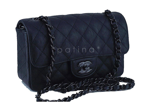 NWT 17S Chanel So Black Classic Mini 2.55 Rectangular Flap Bag - Boutique Patina