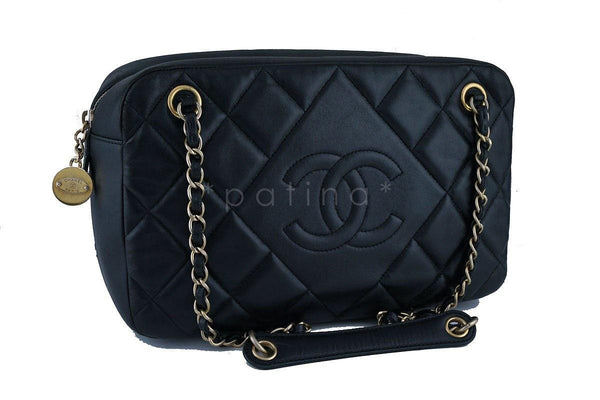 Chanel Black Classic Quilted Camera Case Bag - Boutique Patina