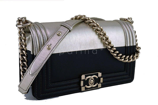 Chanel Limited Black/Gold Le Boy Classic Flap, Medium Bag - Boutique Patina