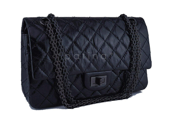 Chanel So Black Classic Reissue 2.55 Double Flap 225 Bag - Boutique Patina