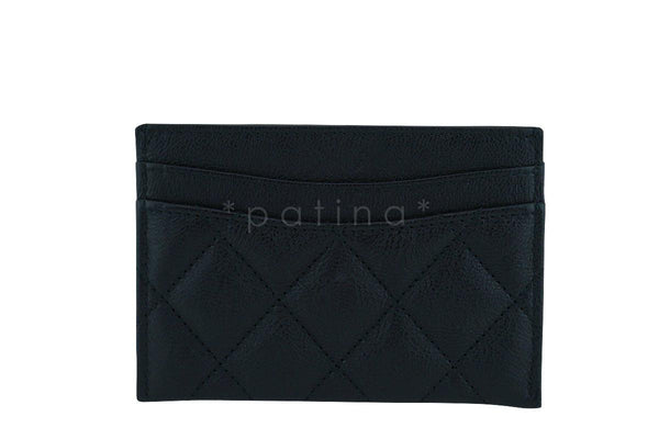 New 17S Chanel So Black Slim Card Holder Case Wallet - Boutique Patina
