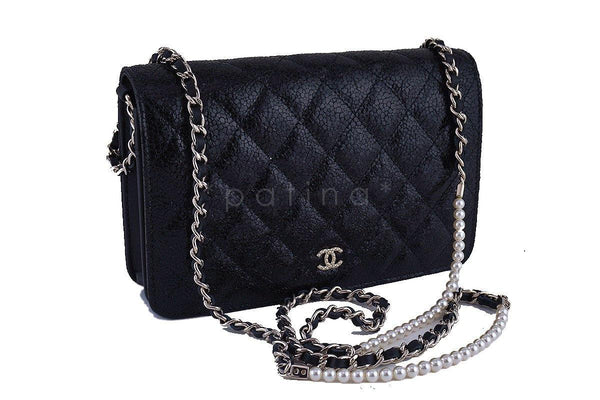 NIB Chanel Black Rare Fantasy Pearls Wallet on Chain WOC Flap Bag - Boutique Patina