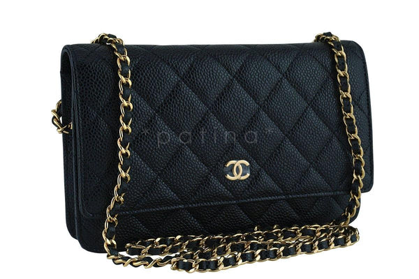 Chanel Black Classic Quilted WOC Wallet on Chain Flap Bag GHW - Boutique Patina