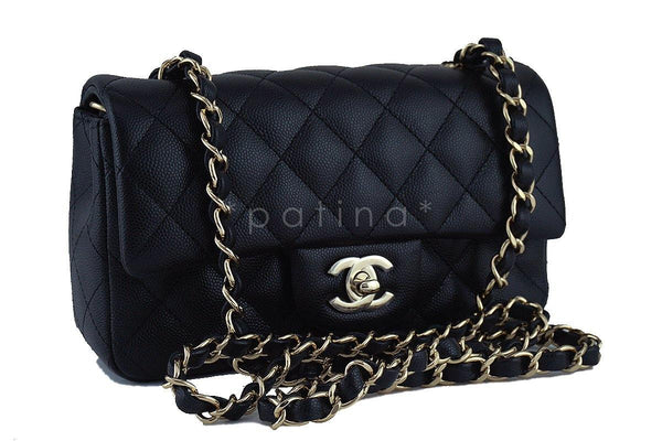 NWT Chanel Black Caviar Classic Quilted Rectangular Mini 2.55 Flap Bag GHW - Boutique Patina