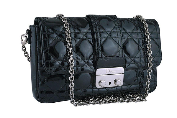Christian Dior Black New Lock Pochette Wallet on Chain WOC Bag - Boutique Patina