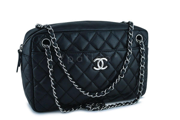 Chanel Black Classic Quilted Camera Case SHW Bag - Boutique Patina