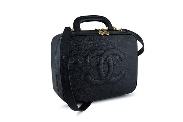 Chanel Black Caviar Classic Vanity Case Bag - Boutique Patina