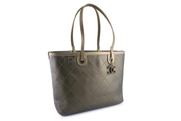 Chanel Gold Quilted Caviar Large Shopper Tote Bag - Boutique Patina