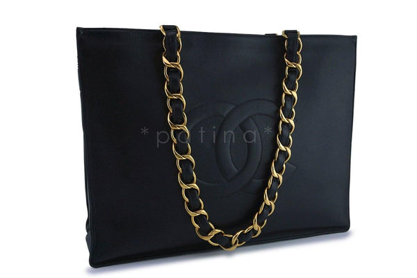 Chanel Black Vintage Grand Chunky Chain GST Shopper Tote Bag - Boutique Patina