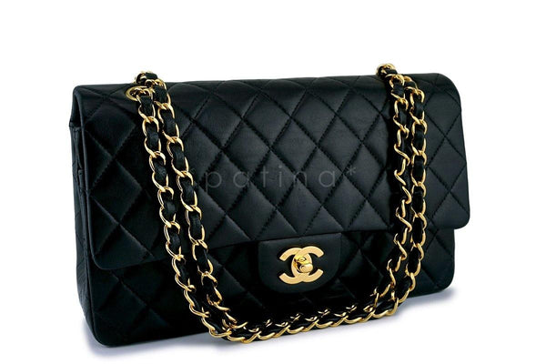 Chanel Black Lambskin Medium Classic Double Flap Bag 18k GHW - Boutique Patina
