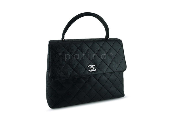 Chanel Black Caviar Classic Quilted Kelly Flap Bag SHW - Boutique Patina