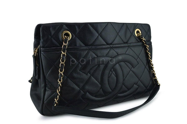 Chanel Black Caviar Timeless Tote GST Grand Shopping Bag GHW - Boutique Patina