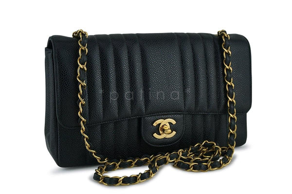Chanel Vintage Caviar Black Mademoiselle Classic Medium Flap Bag - Boutique Patina