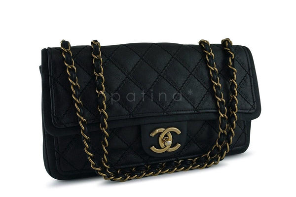 Chanel Black Aged Calf Framed Medium Classic Flap Bag - Boutique Patina