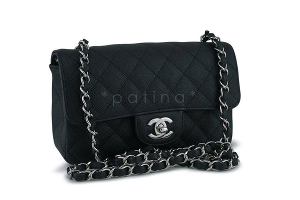 NWT 18C Chanel Black Classic Quilted Rectangular Mini 2.55 Flap Bag SHW - Boutique Patina