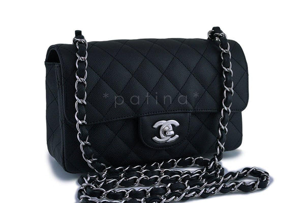 NWT 18C Chanel Black Classic Quilted Rectangular Mini Flap Bag SHW - Boutique Patina