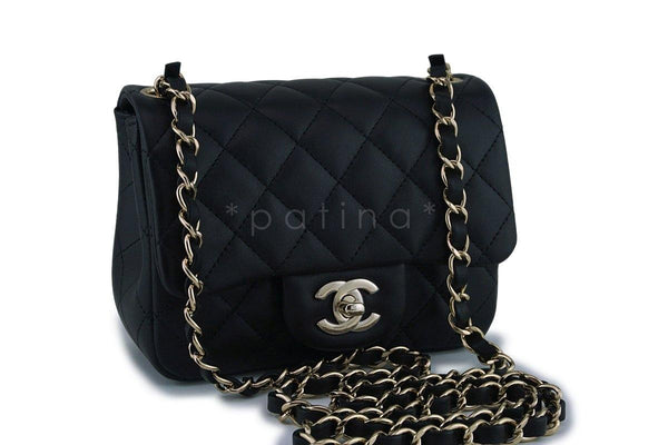 New 18C Chanel Black Classic Quilted Square Mini 2.55 Flap Bag GHW - Boutique Patina