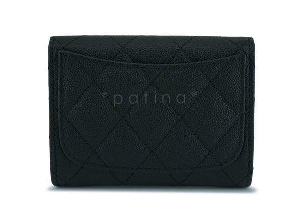New Chanel Black Medium Caviar Card Holder Wallet Case SHW - Boutique Patina
