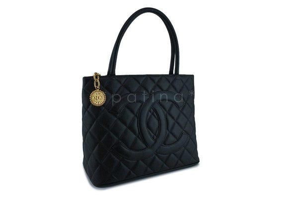 Chanel Black Caviar Classic Quilted Medallion Shopper Tote Bag GHW - Boutique Patina