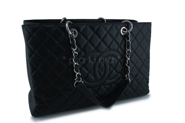 Chanel Black XL Large Classic Grand Shopper Tote GST Bag SHW - Boutique Patina