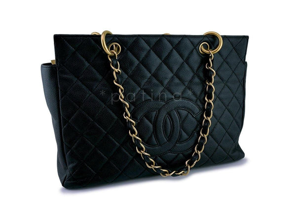 Chanel Vintage Black Caviar Classic Grand Shopper Tote GST Shopping Bag - Boutique Patina