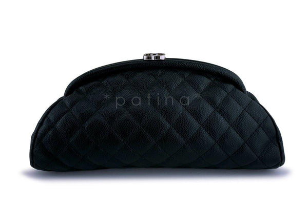 Chanel Black Caviar Timeless Quilted Clutch Bag SHW - Boutique Patina