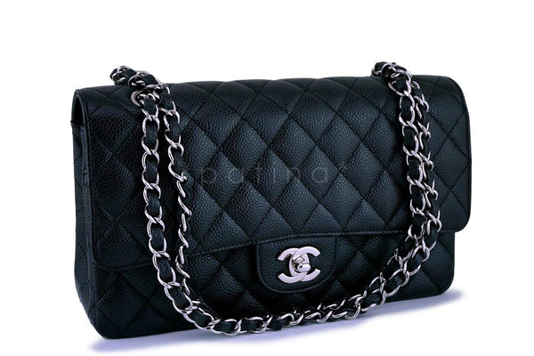 Chanel Black Caviar Medium Classic Double Flap Bag SHW - Boutique Patina