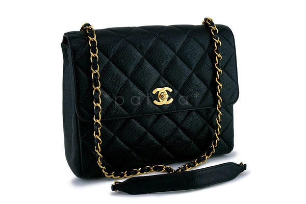 Chanel Black Caviar Vintage Quilted Classic Crossbody Flap Bag - Boutique Patina
