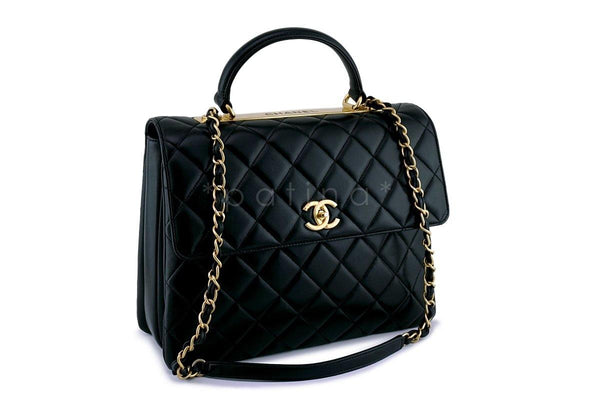 Chanel Black Large Trendy CC Classic Handle Shoulder Flap Tote Bag - Boutique Patina