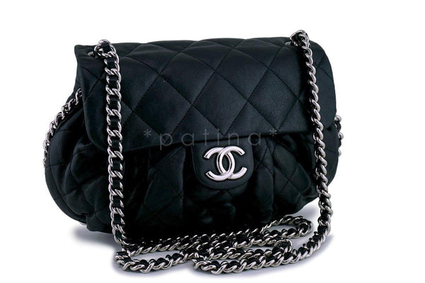 Chanel Black Medium Chain Around Rounded Classic Cross Body Flap Bag - Boutique Patina