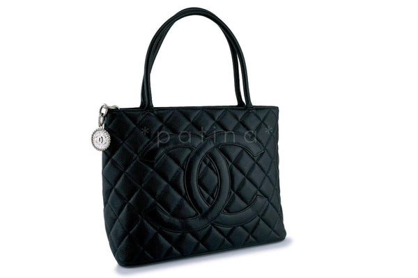Chanel Black Caviar Classic Quilted Medallion Shopper Tote Bag SHW - Boutique Patina