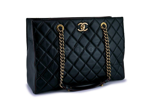 Chanel Black Classic Quilted Perfect Edge Shopper Tote Bag - Boutique Patina