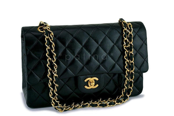 Chanel Black Medium Lambskin Classic Double Flap Bag 24k GHW - Boutique Patina