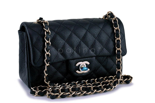 NWT 18S Chanel Black Caviar Classic  Rectangular Mini 2.55 Flap Bag GHW - Boutique Patina