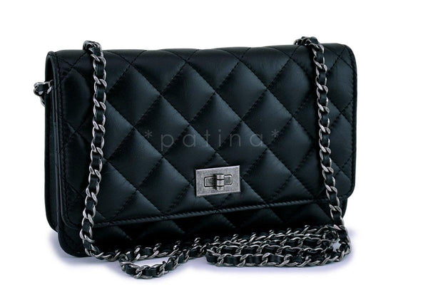 New Chanel Black Classic Reissue WOC Wallet on Chain Bag RHW 62845 - Boutique Patina