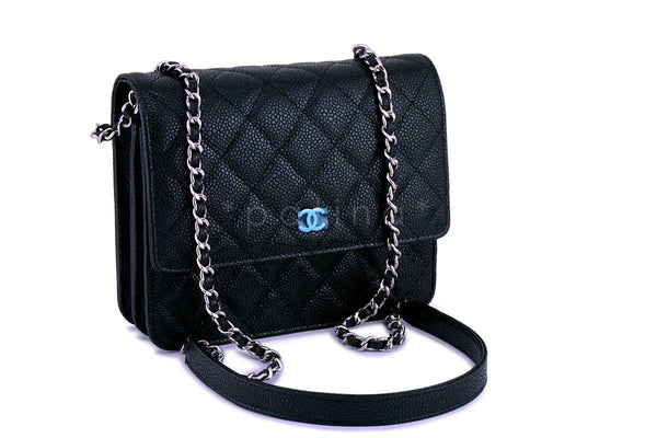 NIB Chanel Caviar Black Classic Square WOC Wallet on Chain Flap Bag - Boutique Patina