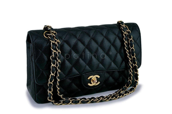 Chanel Black Caviar Classic Medium Double Flap Bag 24k GHW - Boutique Patina