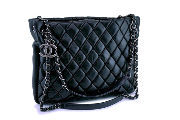 Chanel Black Soft Bubble Quilt Classic Medium Tote Bag - Boutique Patina