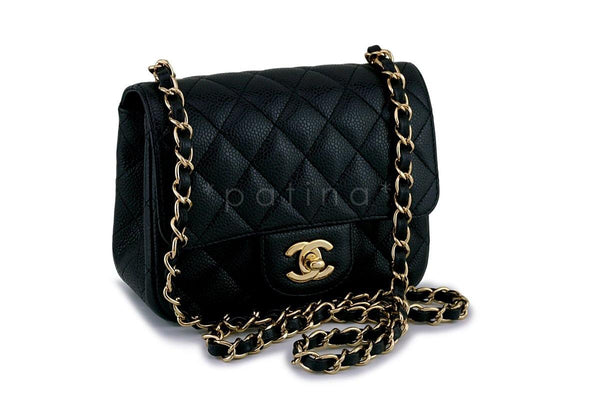 Chanel Black Caviar Square Mini Classic Flap Bag GHW - Boutique Patina