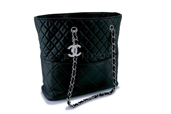 Chanel Black Calfskin In Business Quilted Tote Bag SHW - Boutique Patina