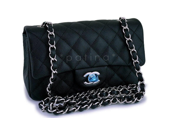 Chanel New 18B Black Caviar Rectangular Mini Flap Bag SHW - Boutique Patina