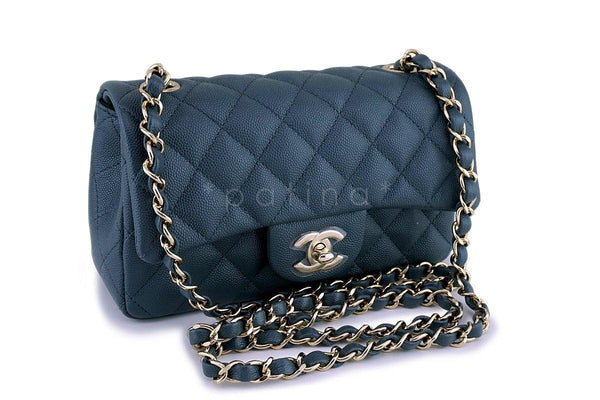 New Chanel 18B Gray Caviar Rectangular Mini Classic Flap Bag GHW - Boutique Patina