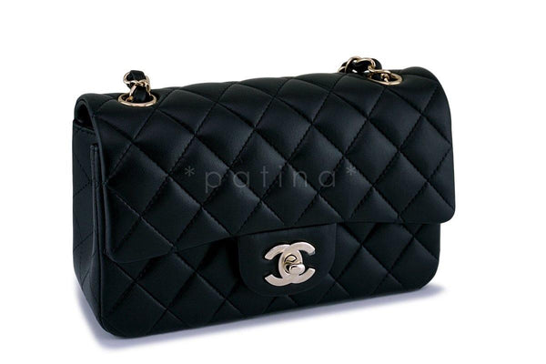 New Chanel 18B Black Lambskin Rectangular Mini Flap Bag GHW - Boutique Patina