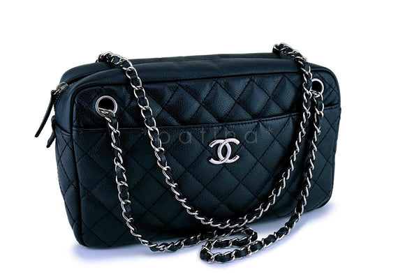 Chanel Black Caviar Large Classic Camera Case Bag SHW - Boutique Patina