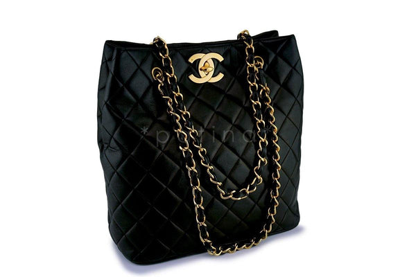 Chanel Vintage Black Jumbo CC Soft Classic Shopper Tote Bag - Boutique Patina