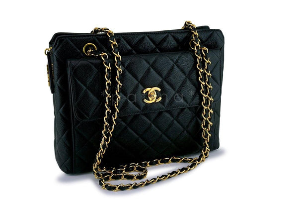 Chanel Vintage Caviar Classic Timeless Flap Tote Bag - Boutique Patina