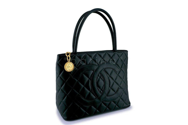 Chanel Black Timeless Classic Caviar Medallion Tote Bag GHW - Boutique Patina