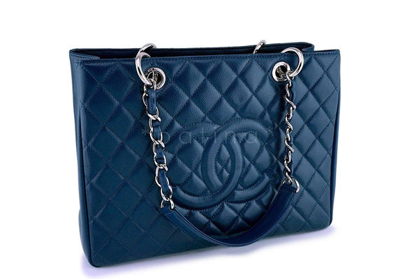 Chanel Blue Caviar Grand Shopper Tote GST Bag SHW - Boutique Patina