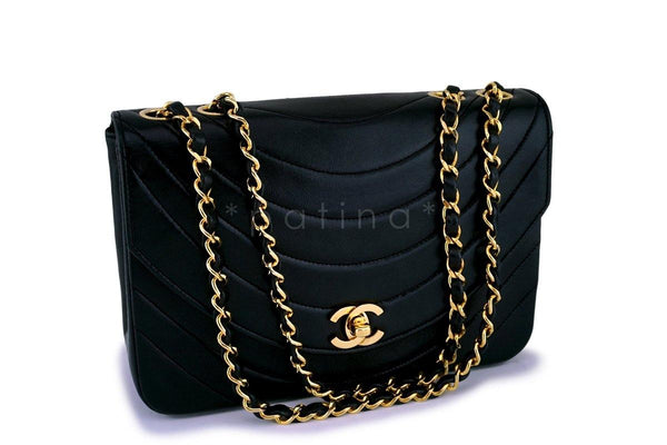 Rare Chanel Vintage Lambskin Classic Flap Bag 24k GHW - Boutique Patina