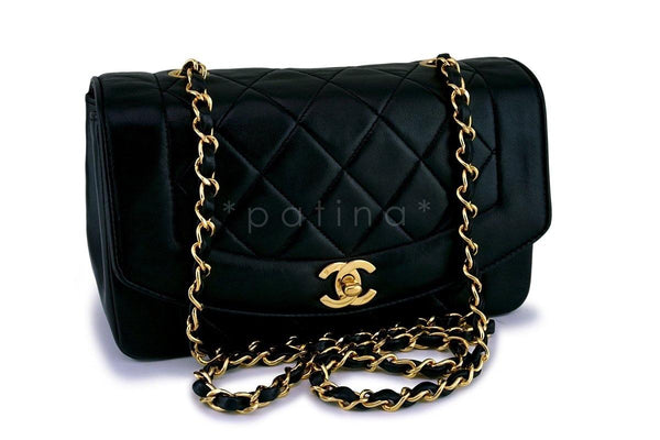 Chanel Vintage Black Small Classic Diana Flap Bag 24k GHW - Boutique Patina